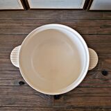 Salad bowl with handles Badonviller Francine vintage, earthenware floral decoration
