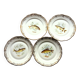 Set of four fish plates. vintage french fish plate set.
