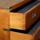 Victorian military pine commode with brass fittings.