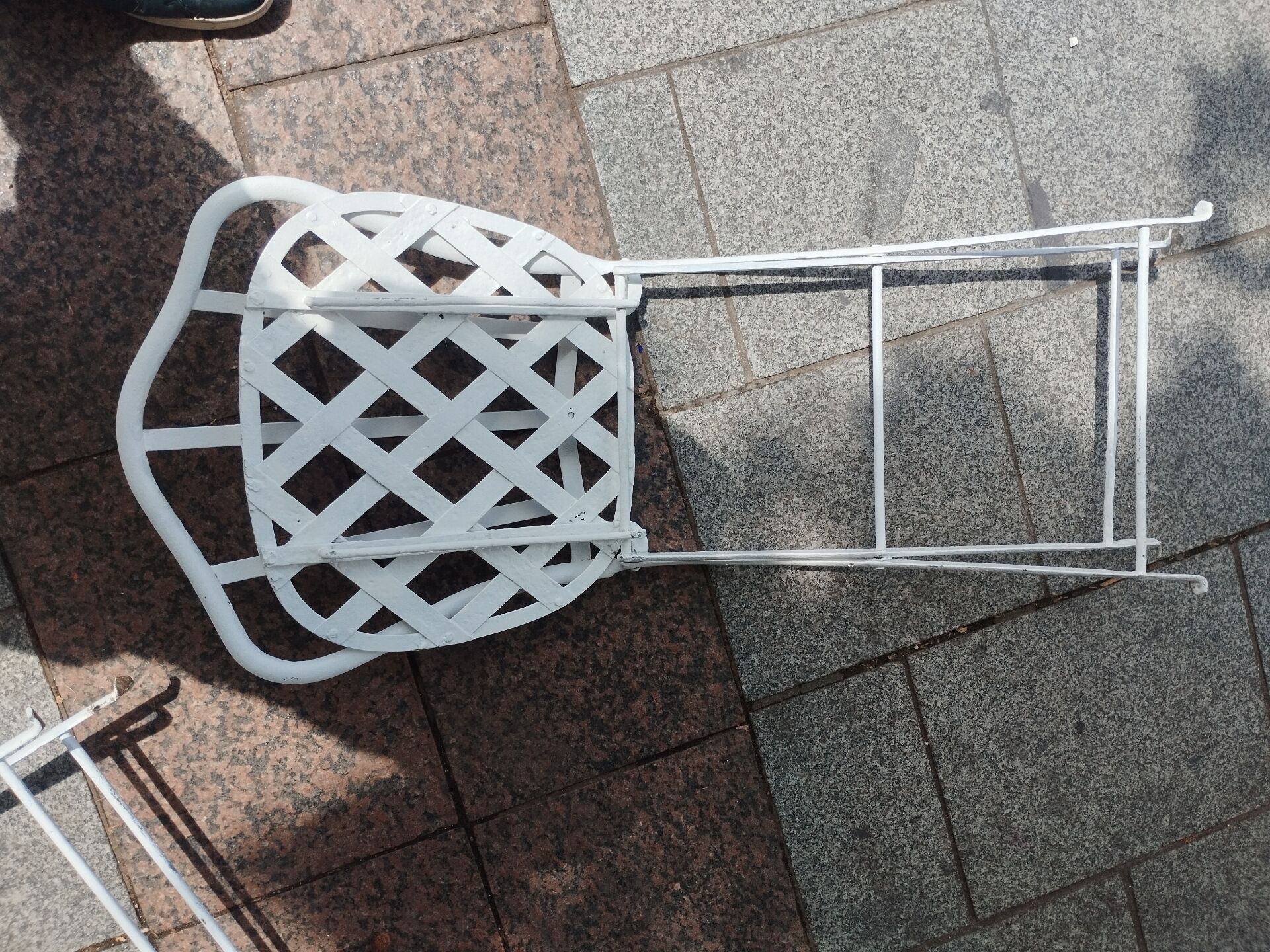 Antique garden furniture in solid wrought iron.