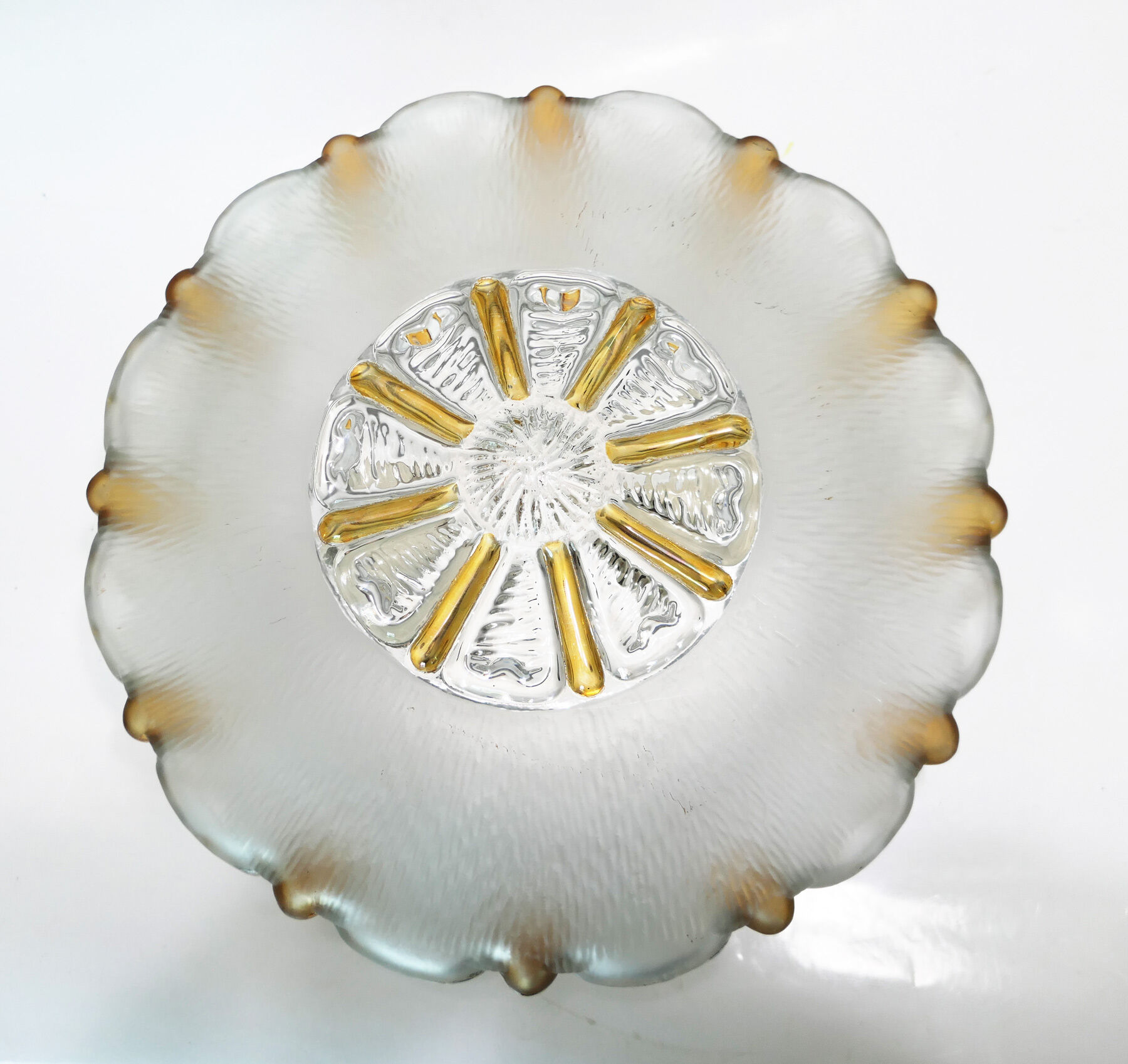 Wall lamp amber glass and ice effect