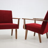 1960s Pair of Beech Armchairs, Czechoslovakia