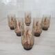 6 large smoked brown glasses