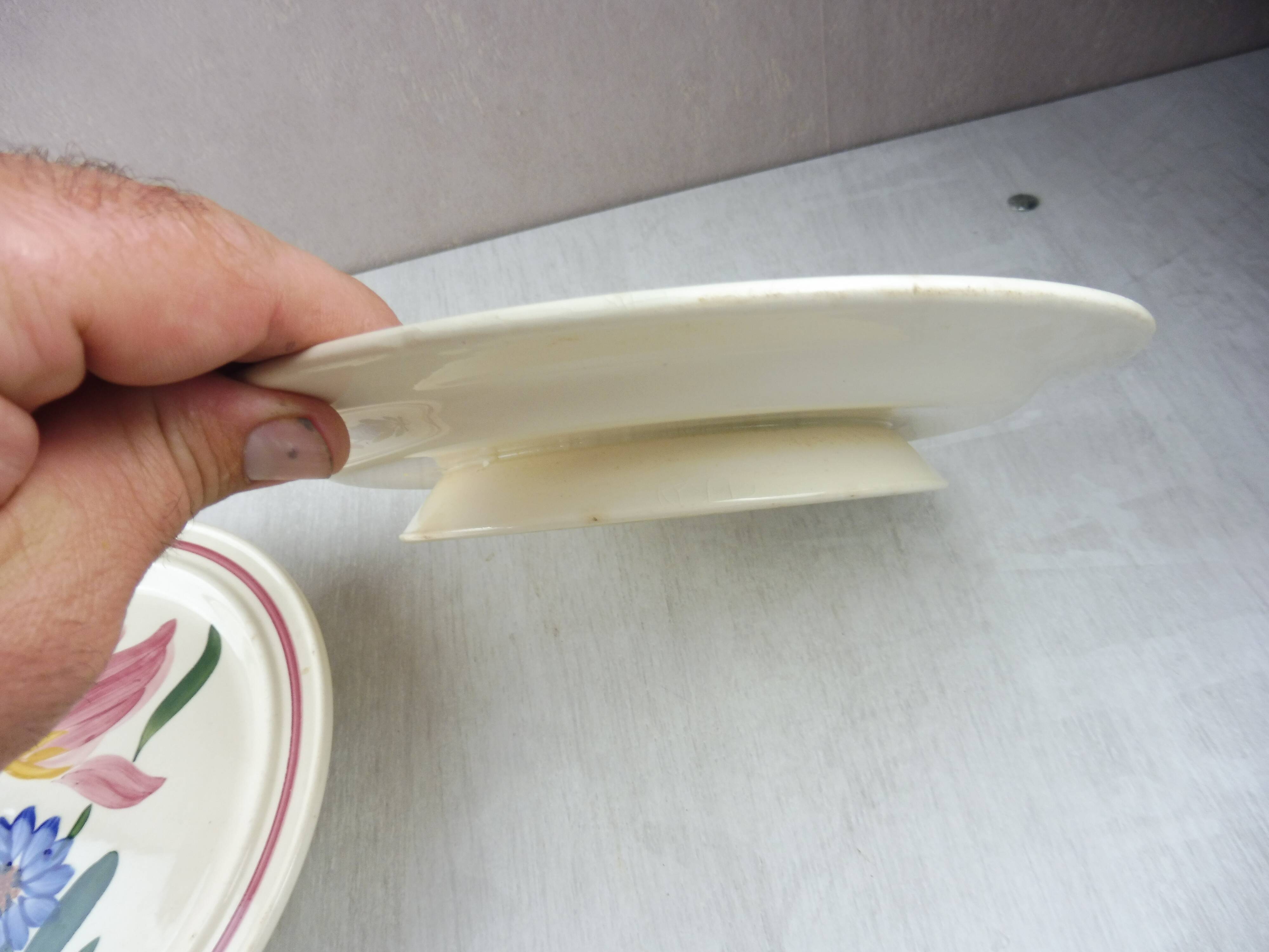 Lot of 2 plates with footouche décor Selestat, Schlettstadt, from Sarreguemines