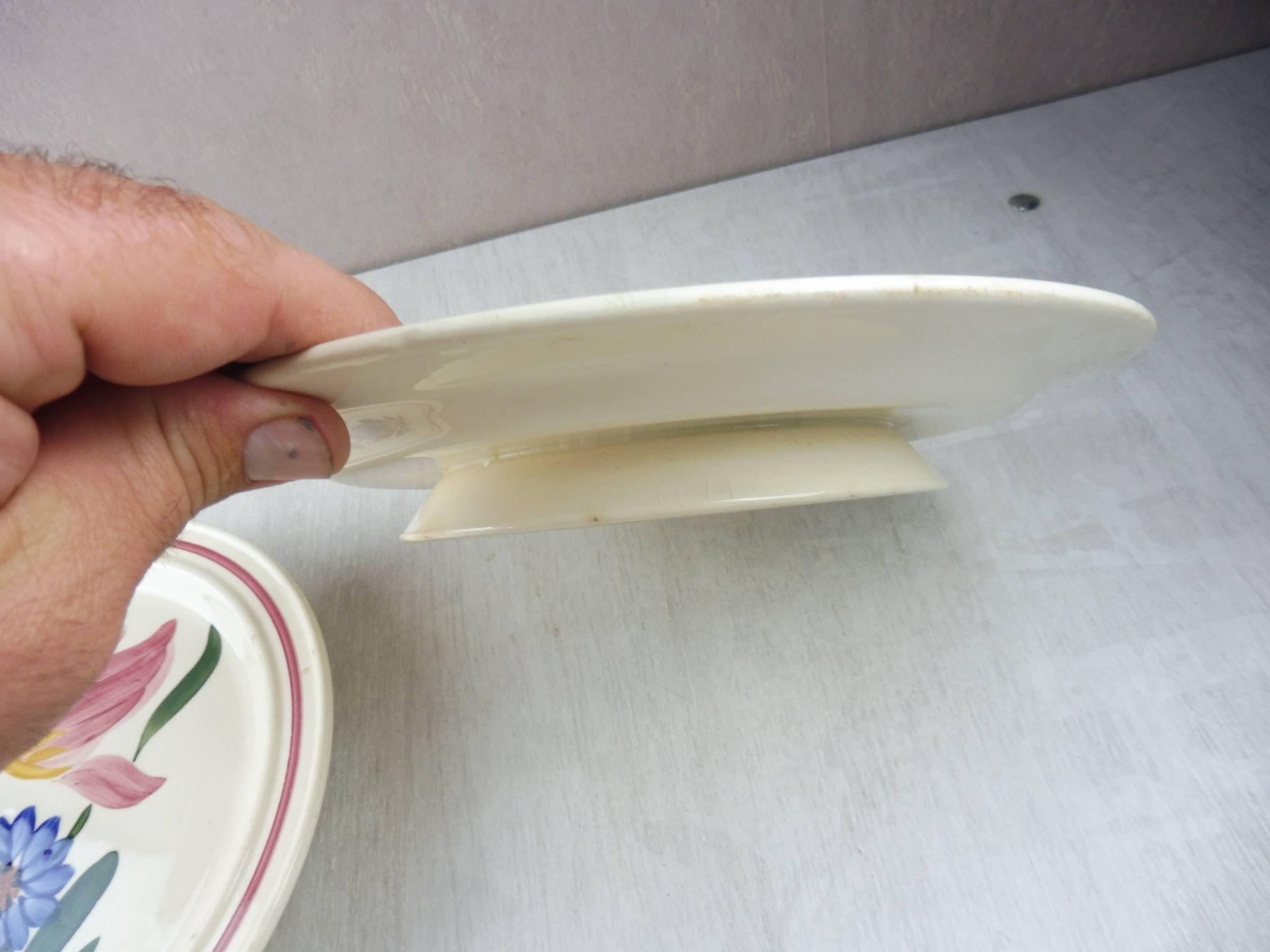 Lot of 2 plates with footouche décor Selestat, Schlettstadt, from Sarreguemines