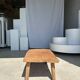 Coffee table in blond teak quadripod