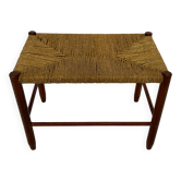 Vintage Stool Danish Papercord Rope Stool Mid Century Ottoman