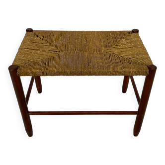 Vintage Stool Danish Papercord Rope Stool Mid Century Ottoman