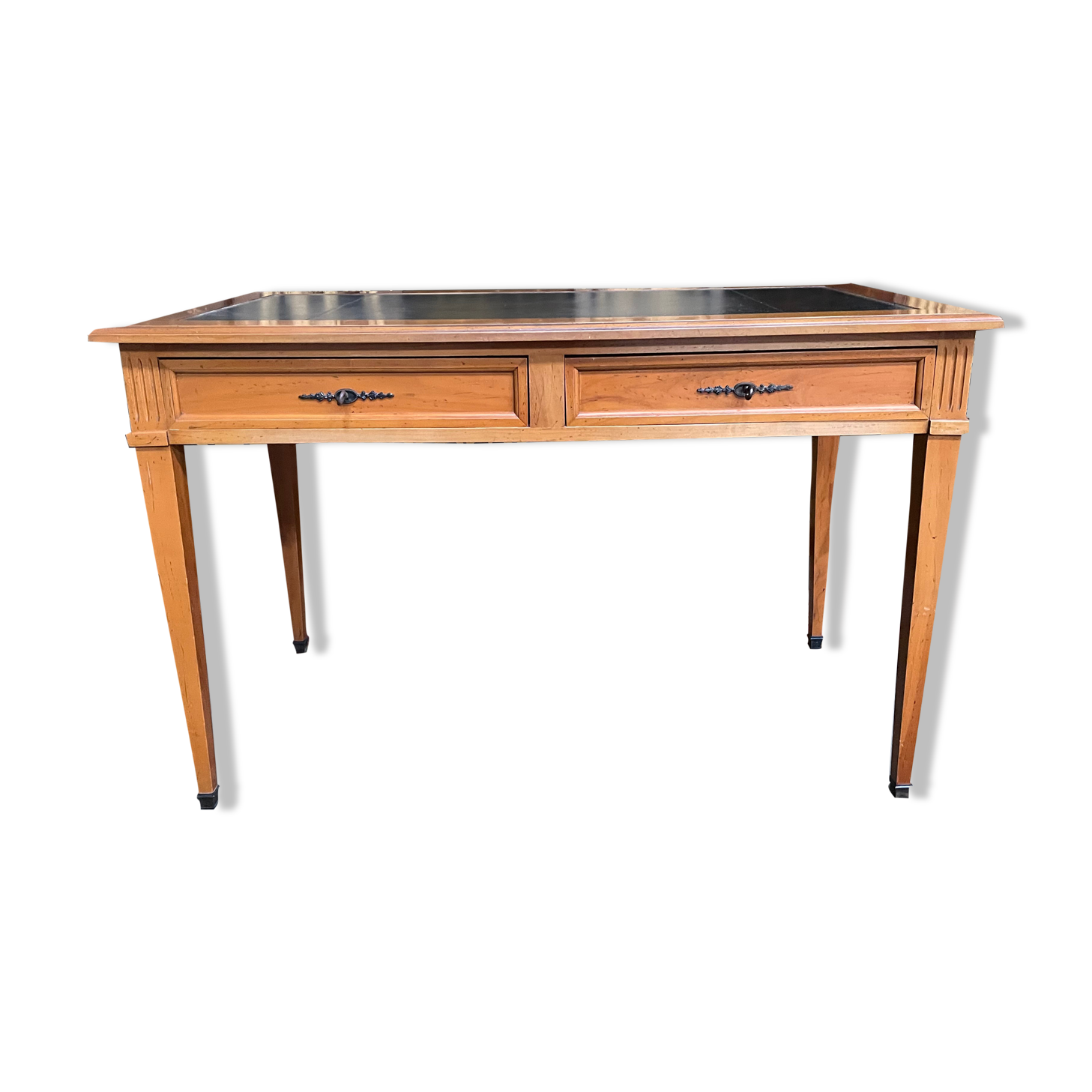 Desk full of Louis XVI style black leather