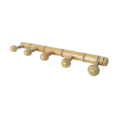 Bamboo style wooden coat rack 5 hooks