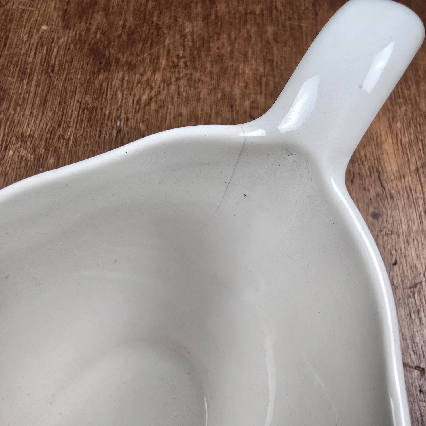 Petite saucière Digoin Bernadette – Faïence ancienne décor bleu campagne