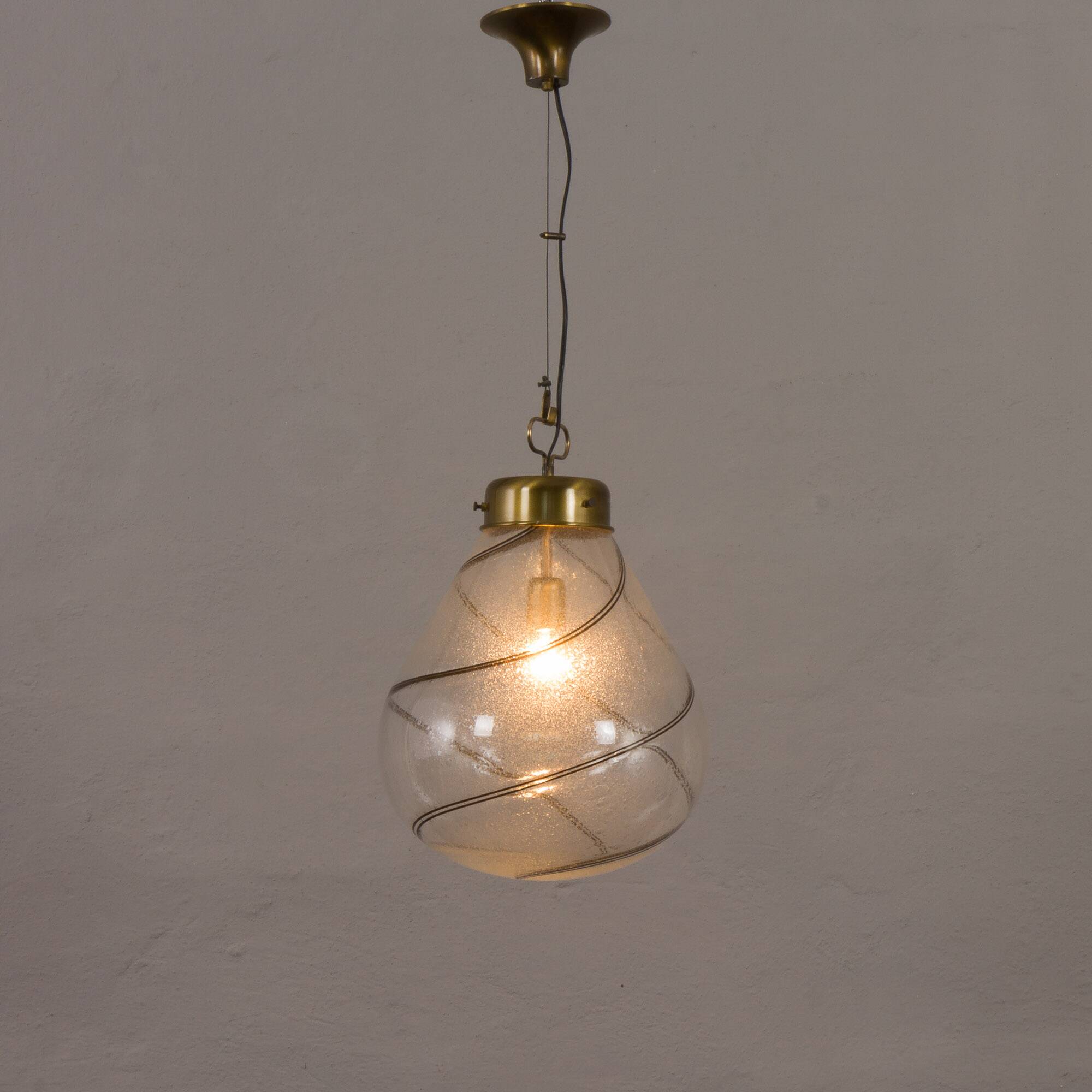 Italian mid-century Murano glass pendant lamp 1970s