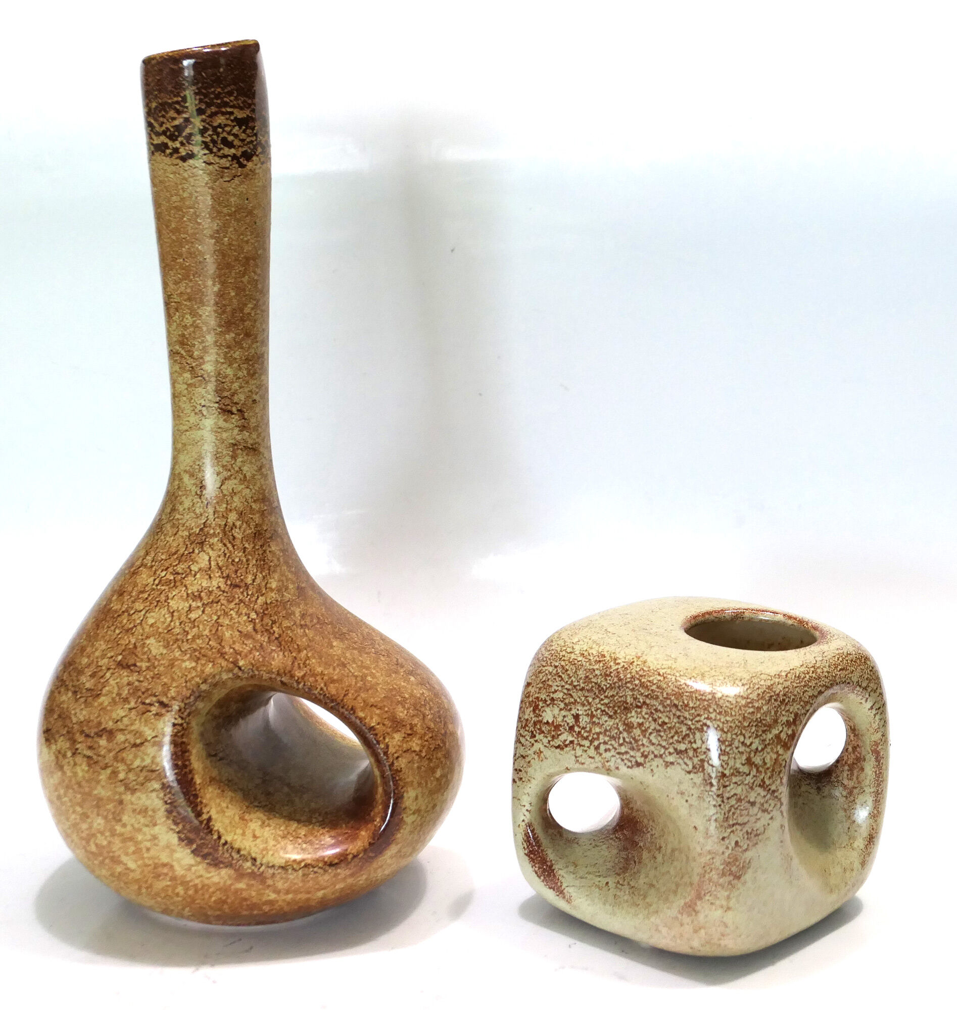 Lot de 2 vases vintage 1960's Bertoncello design Roberto Rigon