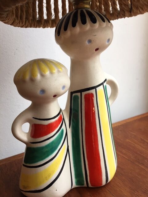 Lamp in ceramics and rope 1950