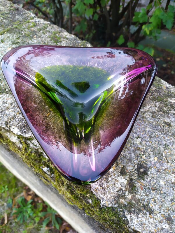 Coupe en verre soufflé années 70