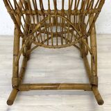 Vintage 1960s rattan rocking chair