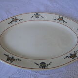 SERVING DISH OVAL E. CHARCOAL IRON EARTH SALINS ART NOUVEAU