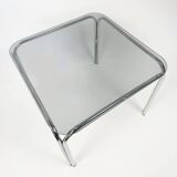 1970s chrome and glass coffee table
