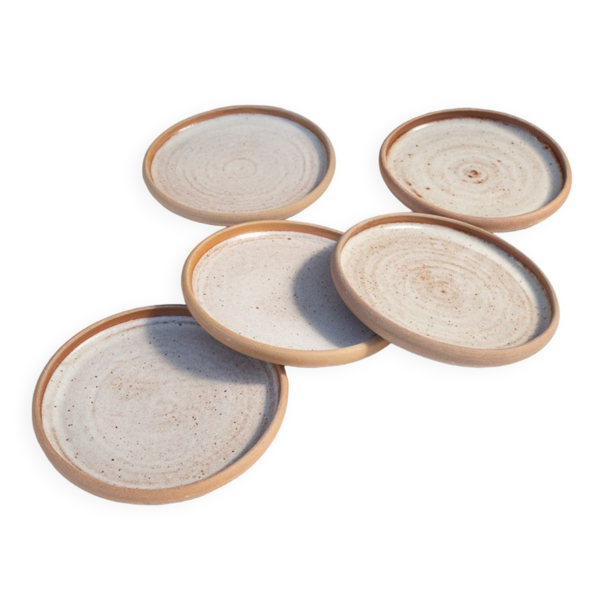 Lot de 6 assiettes à dessert en grès 19cm avec dessin poule Gallina