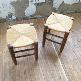 Pair of straw stools