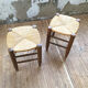 Paire de tabourets paille