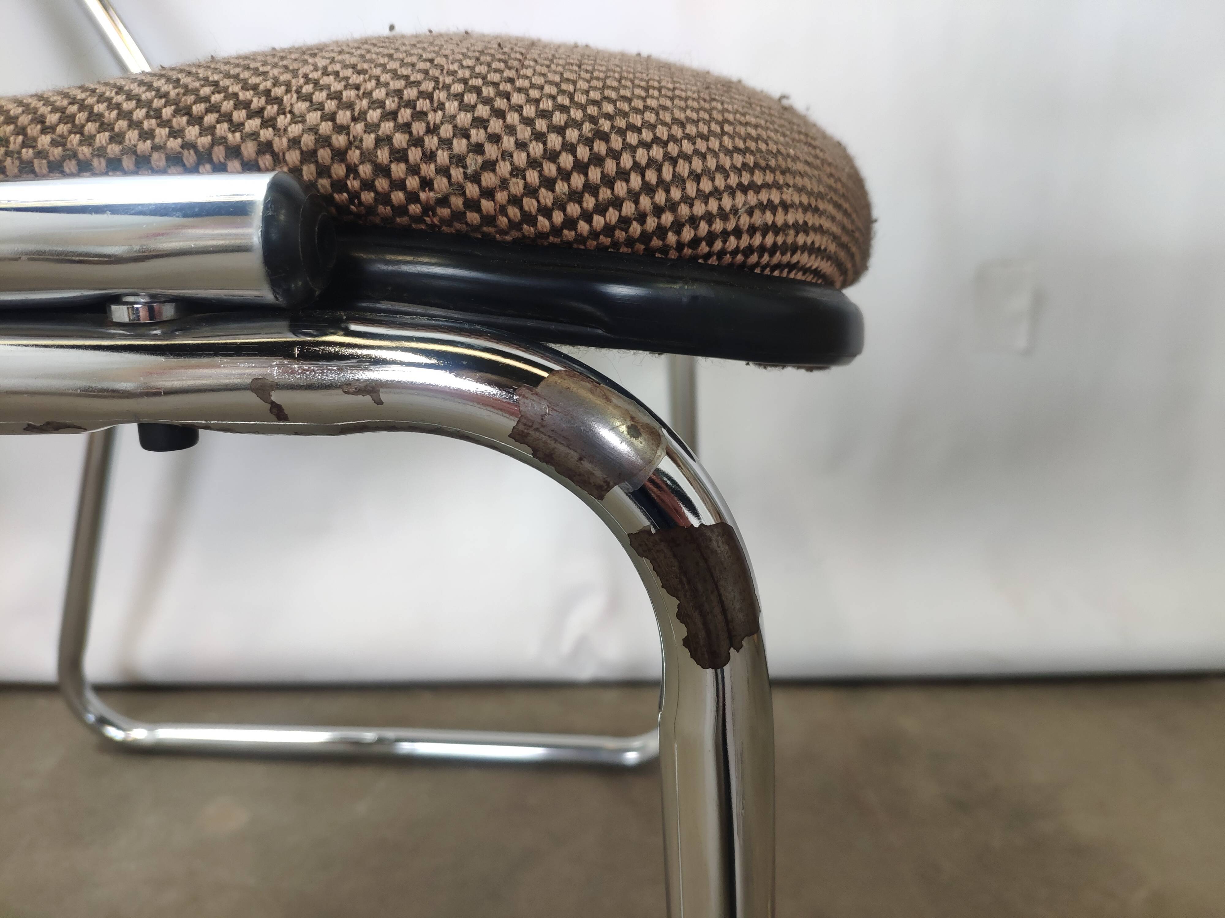 Vintage office chairs fabric and chrome
