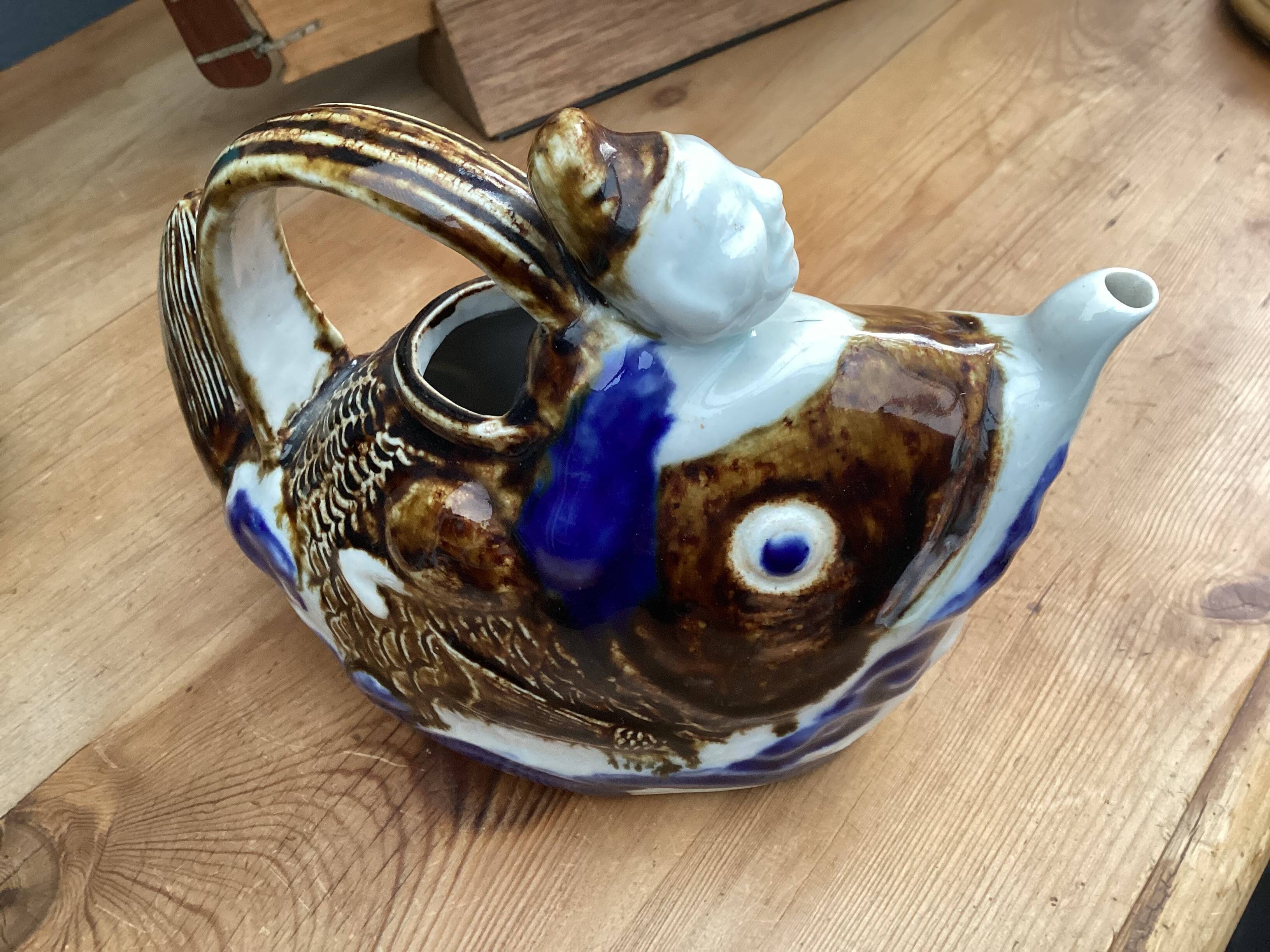 Hirado Teapot Riding Carp Tea 1860-1910