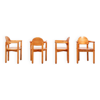 Set of 4 solid pine armchairs by Rainer Daumiller for Hirtshals Sawmill