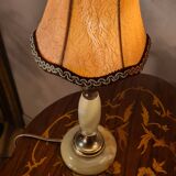 paire de lampe onix  vert et laiton 1970 ,  elec ok 35x14