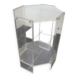 Octagonal side table in transparent plexiglass from the 70s
