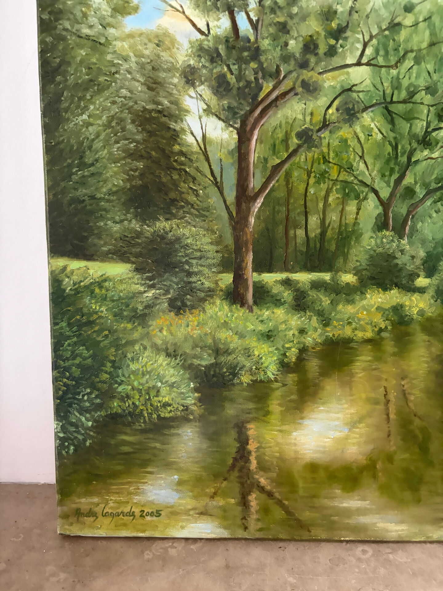 Summer landscape, oil on canvas signed André Lagarde 2005