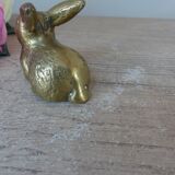 Figurine miniature lapin en laiton doré Vintage
