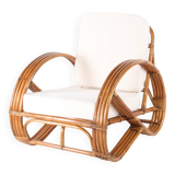 Rattan "pretzel" armchair