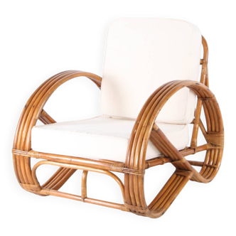 Rattan "pretzel" armchair