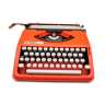 Machine à écrire rouge orange Hermes Baby révisée ruban neuf