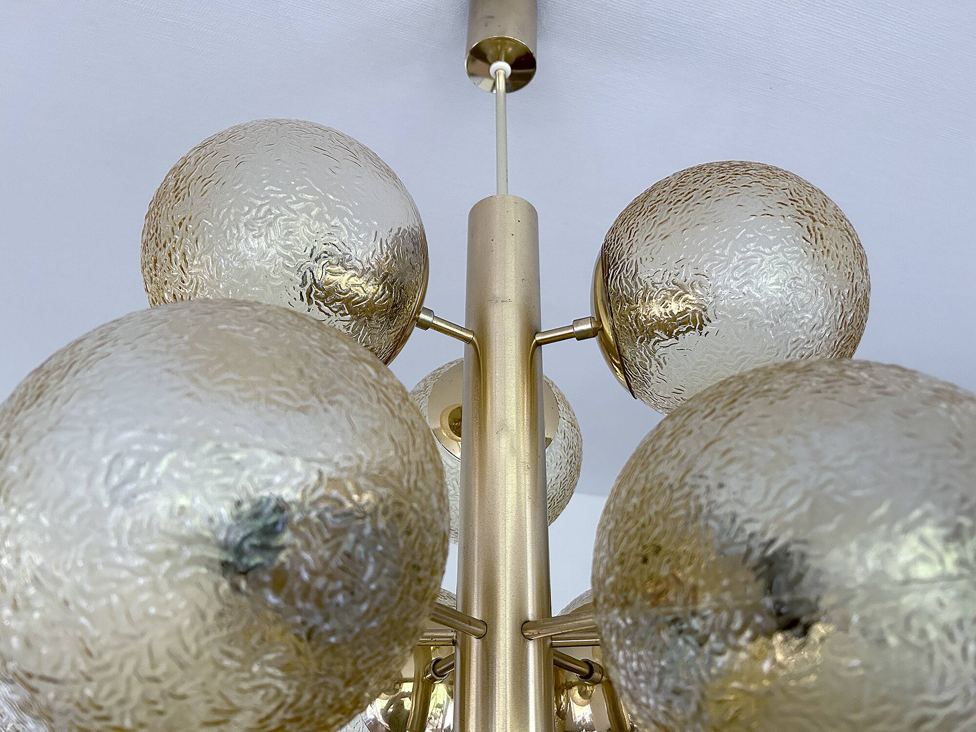 Large Vintage Bubble Glass Pendant Light