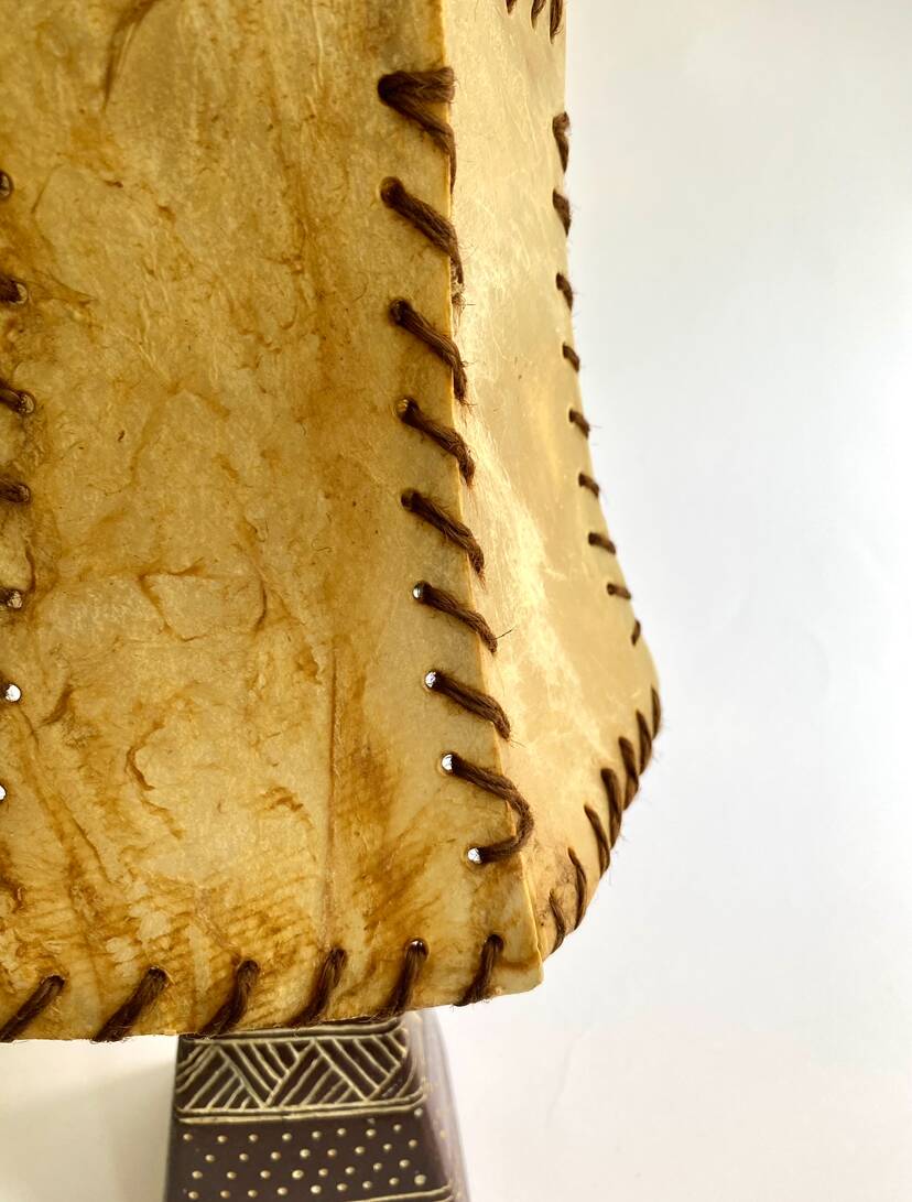 Lampe terre scarifiée, câble 2 M tissu, abat-jour