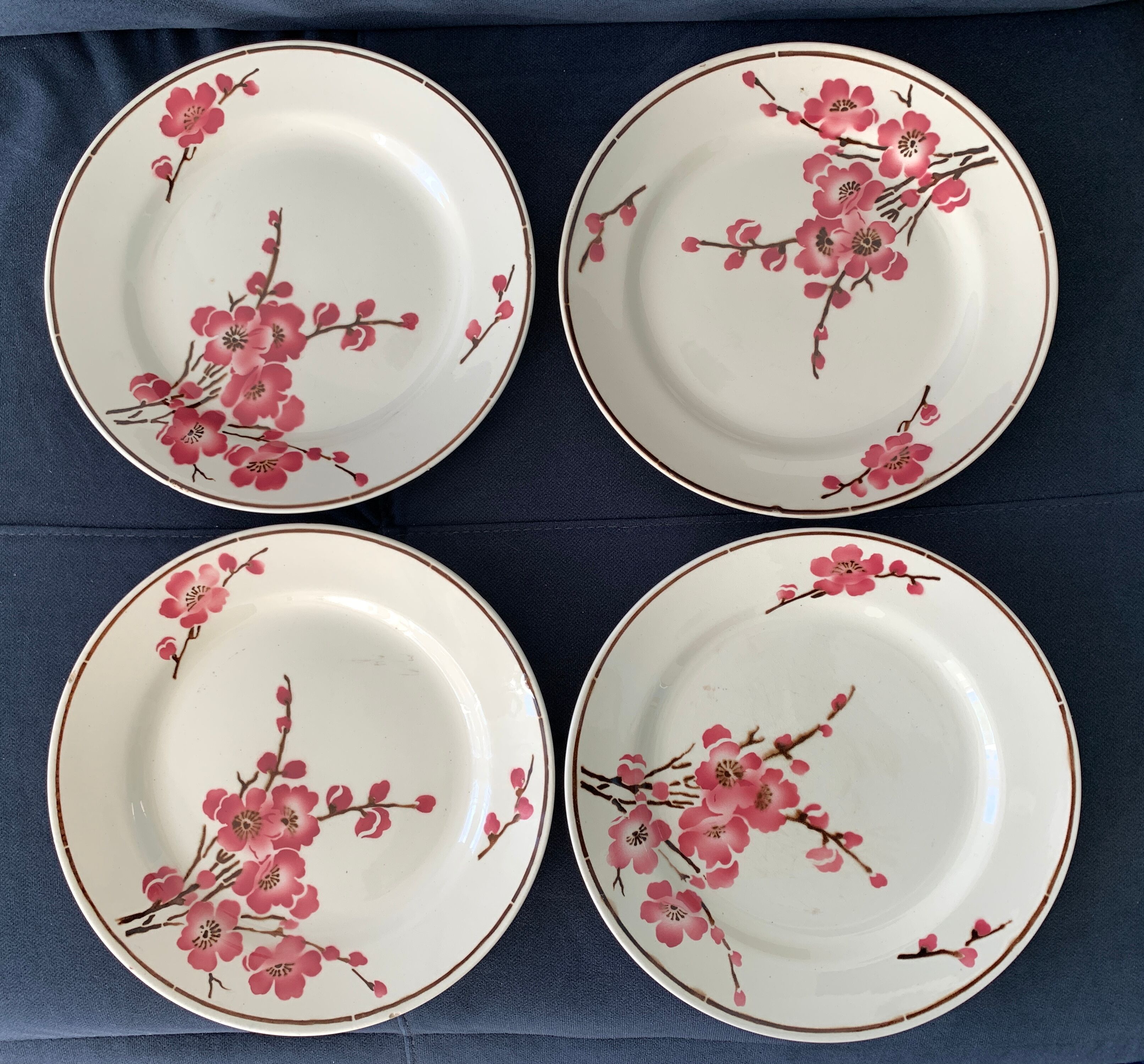 11 dessert plates Saint Amand Terre de Fer, 1930