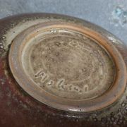 Théière de potier en grès émaillé vintage