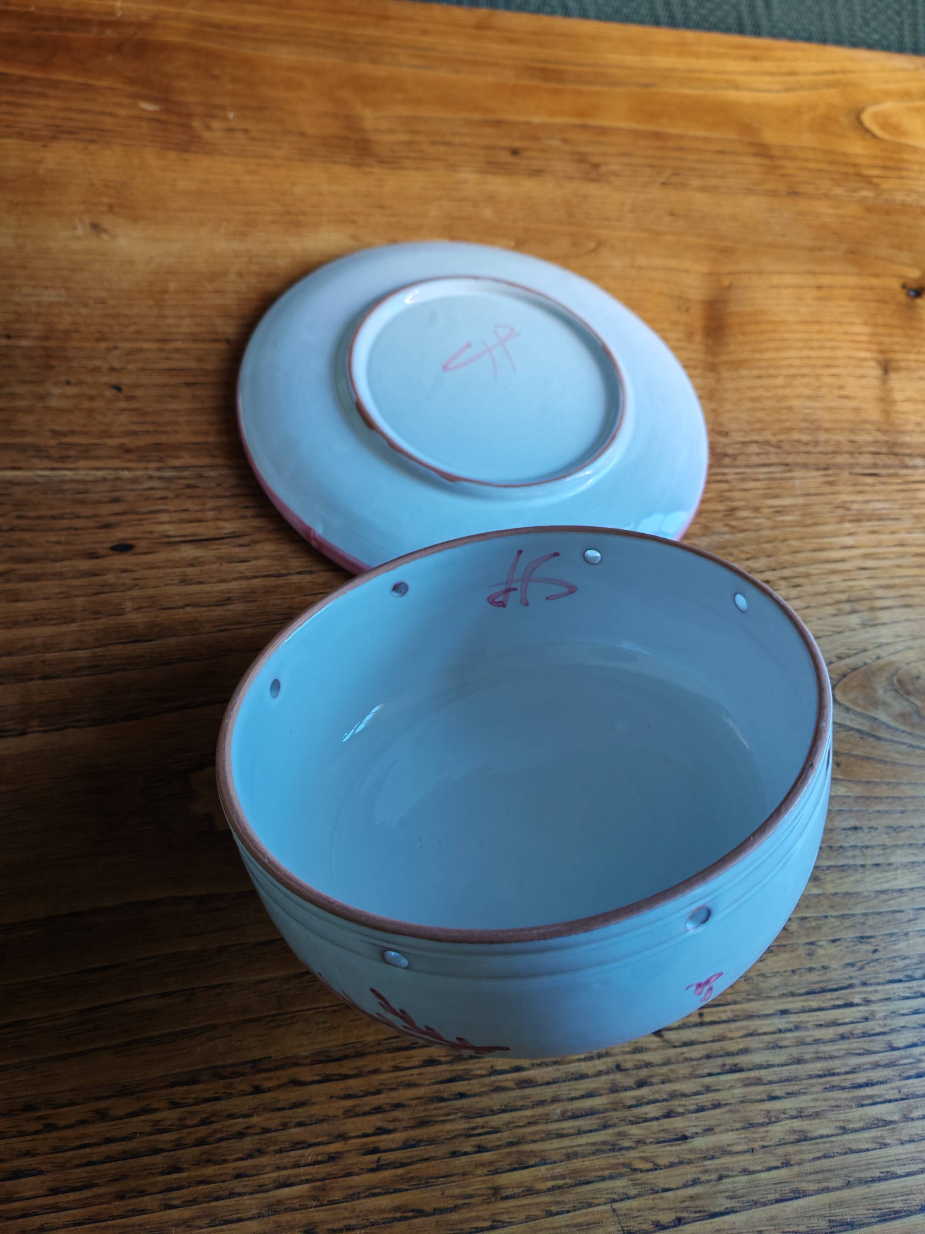 Vintage Ceramic Cheese Dome – Floral Branch Decor