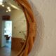 Woven rattan round mirror 45cm