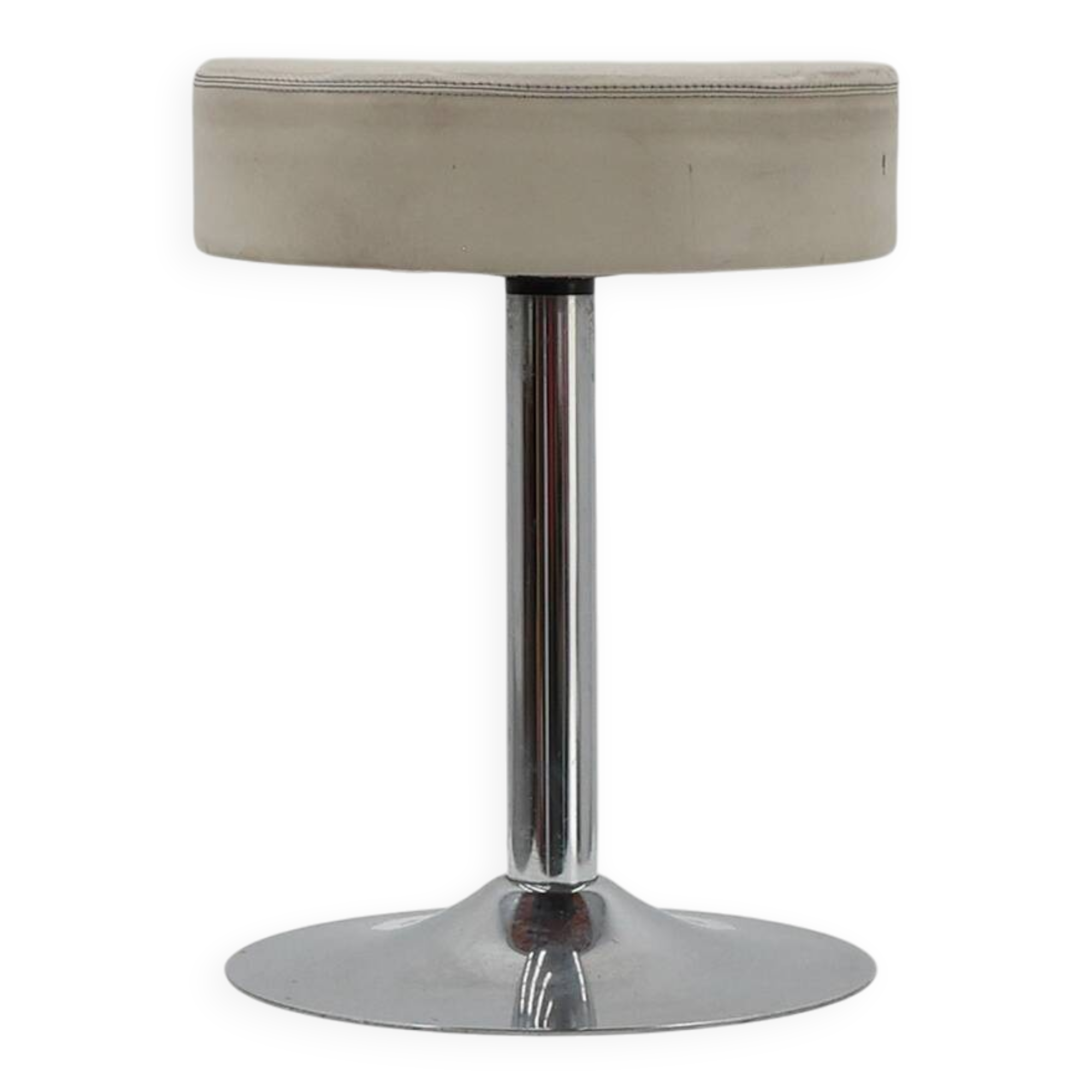 Vintage Mid-century design stool in chrome with white leather seat, 1970s
