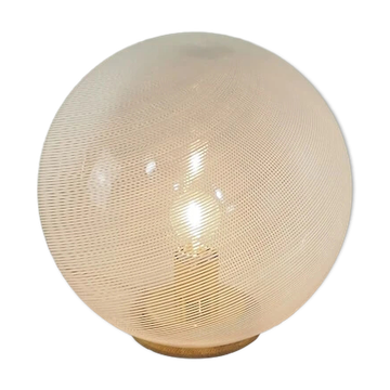 Globe Swirl Italian Table Lamp in Murano Glass attributed to Venini, 1970s