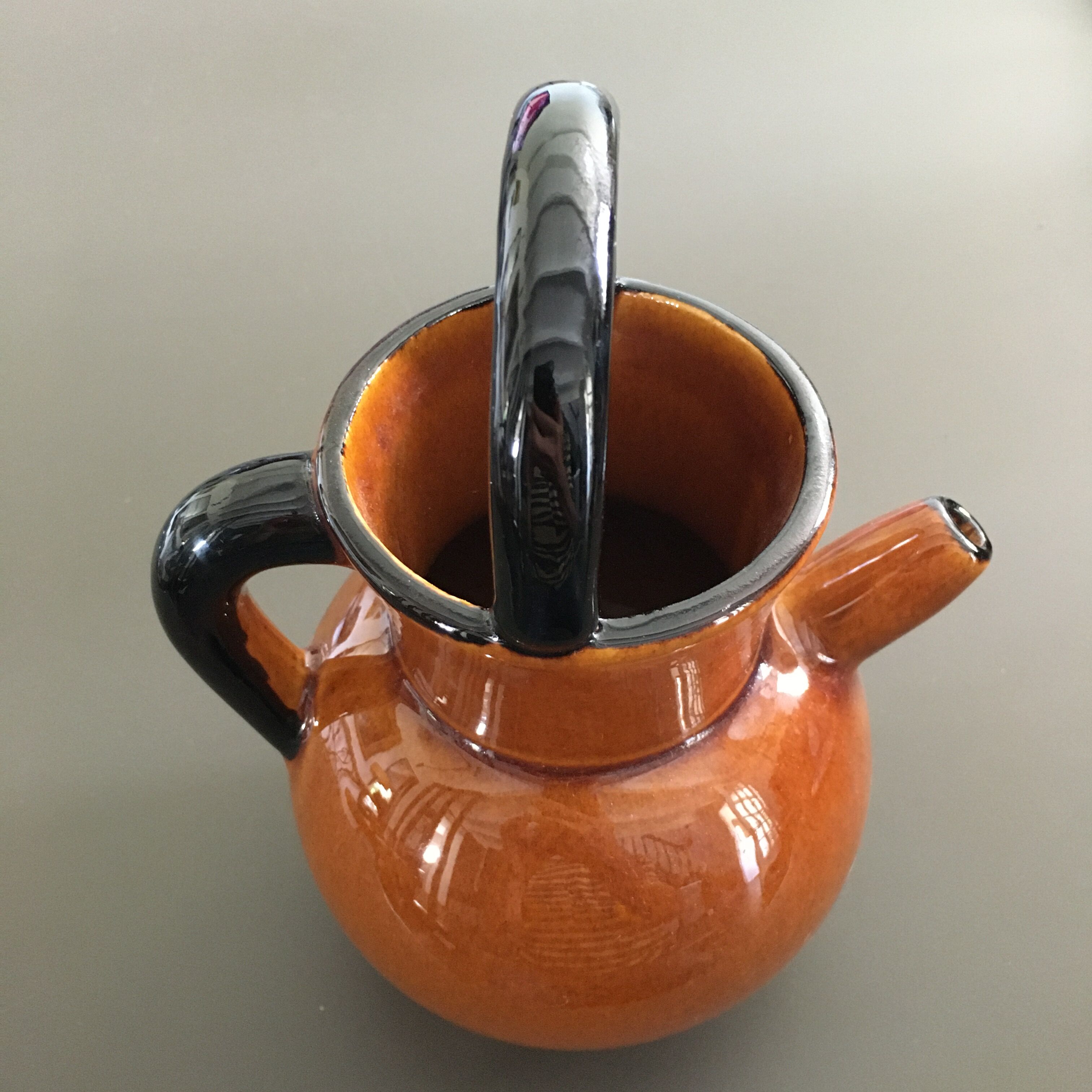 Glazed amber jug