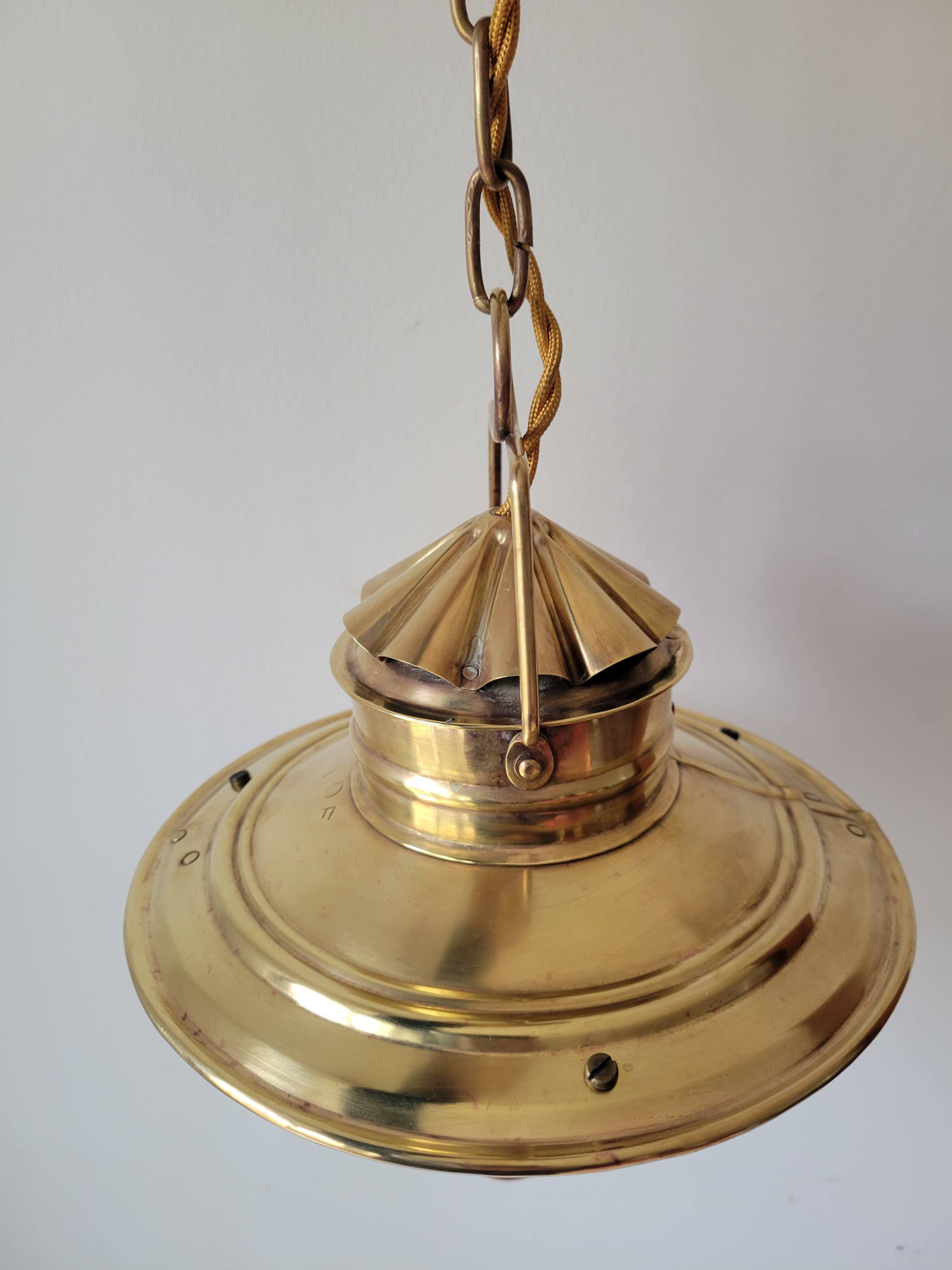 Holophane marine wall light in brass