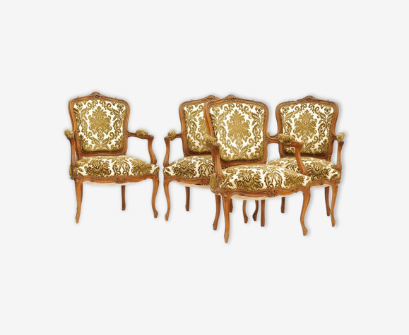 4 Louis XV-style convertible armchairs