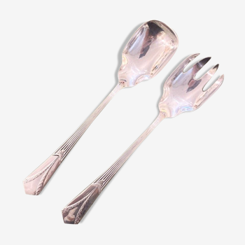 Silver metal salad cutlery, Empire model