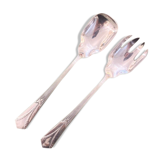 Silver metal salad cutlery, Empire model
