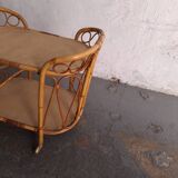 Vintage rattan serving trolley