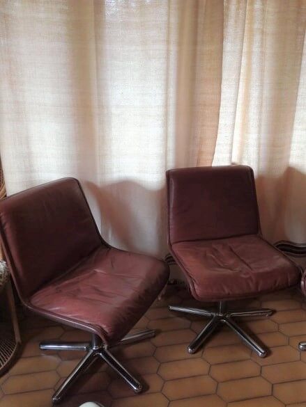 Set of four leather chairs Wilkhahn Germany design 1981